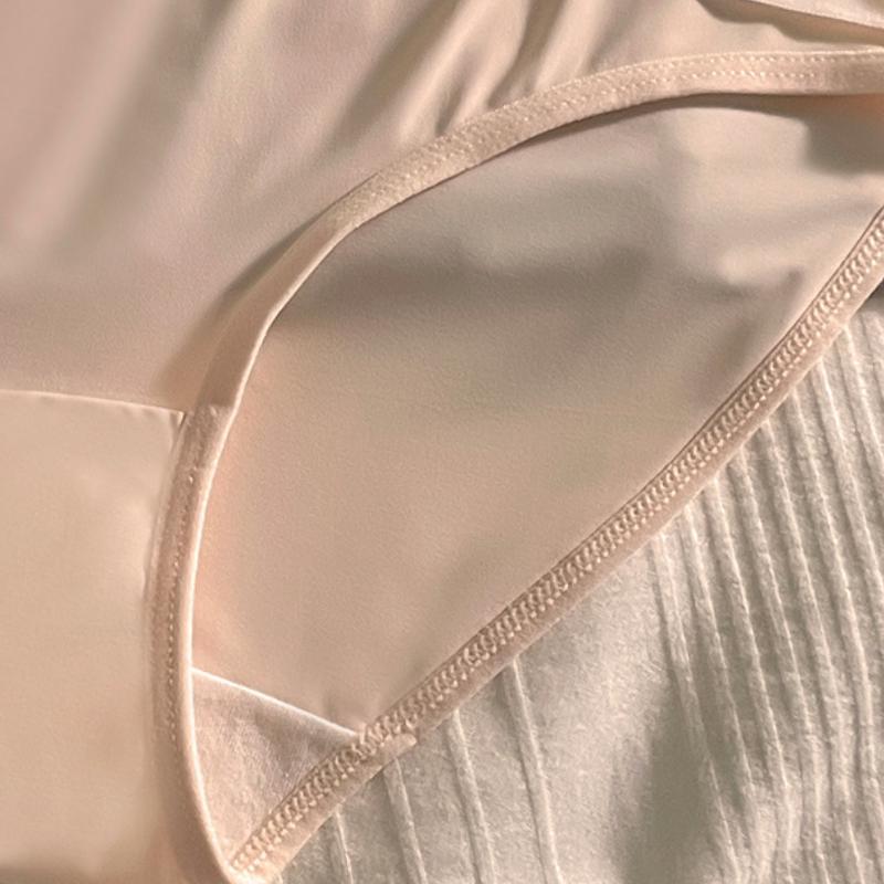 New Ice Silk Panties for Women Low Waist Letter Cross Pure Desire Sexy Seamless Underwear