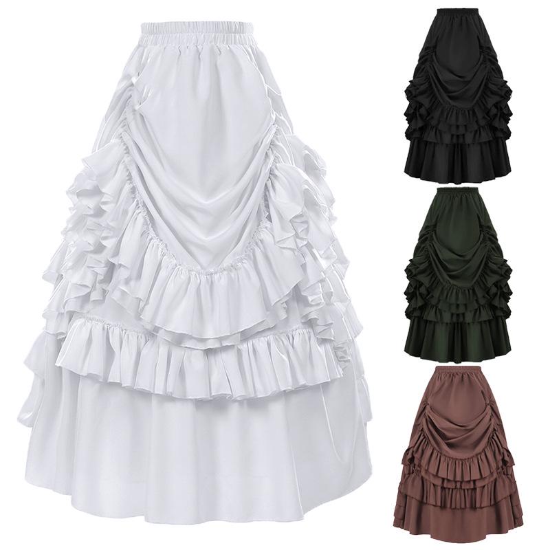 European & American Steampunk Gothic Victorian Rock Punk Women's Cake Skirt