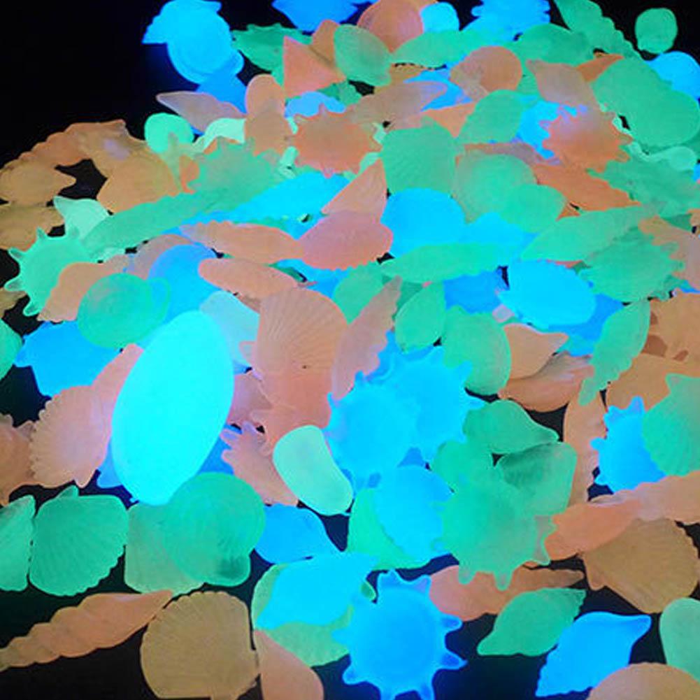 50Pcs Luminous Stones Fish Tank Aquarium Ornament Glow In The Dark Pebbles Outdoor Yard Lawn Path Walkways Decorations