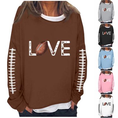 Sweatshirt für Damen mit Fußballmotiv und niedlicher Grafik, lustiges Sonntags-Sweatshirt, langärmelig, Rundhalsausschnitt