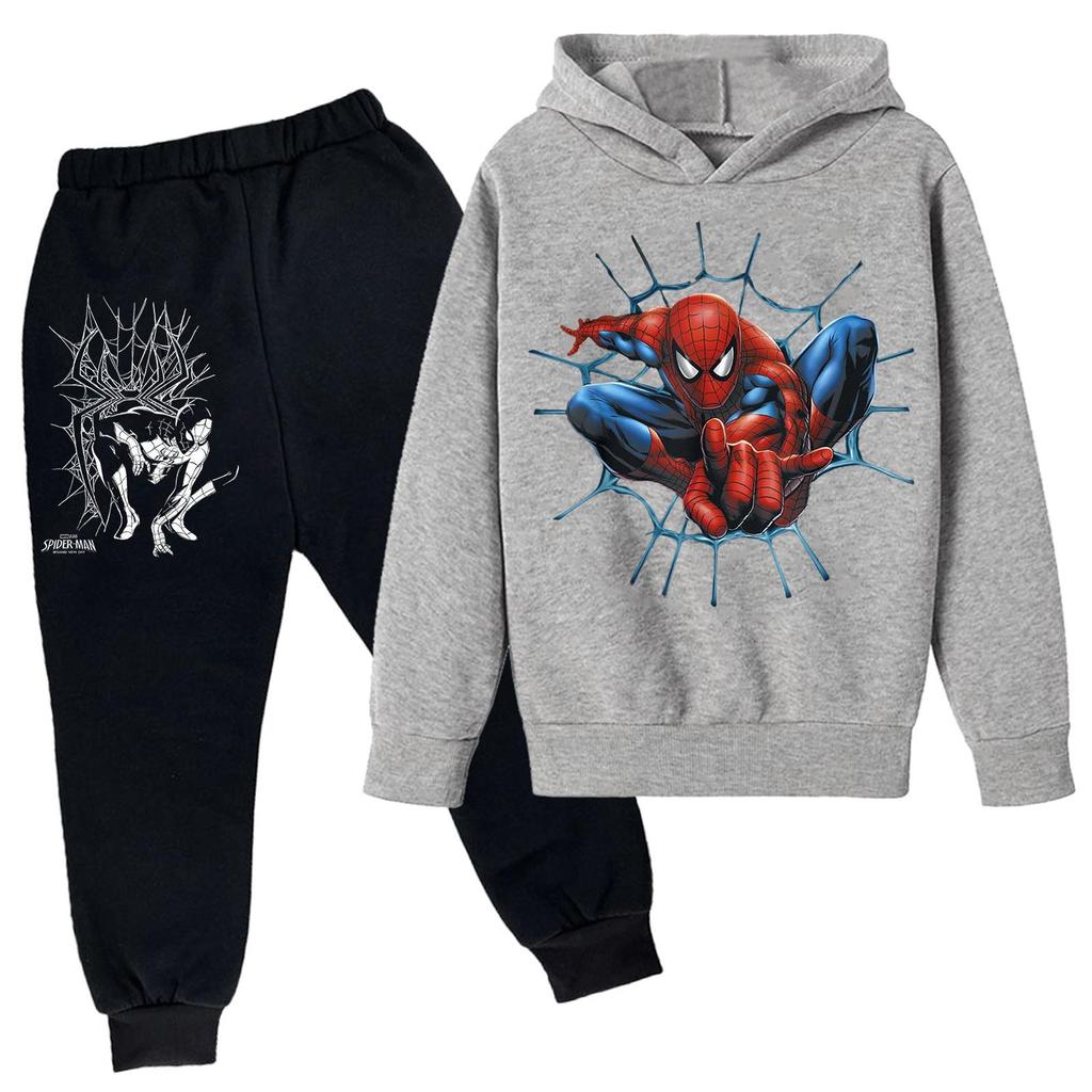 Kids Trendy Printed Pullover Hoodie and Sweatpants Set - Loose Fit Long Sleeve Casual 2 Piece Outfit