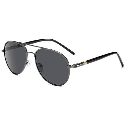 NOUVEAU Mode Aviation Monture Métal Qualité Surdimensionné Branche à Ressort Alliage Lunettes de Soleil Homme Polarisées Design de Marque Pilote Mâle Lunettes de Soleil