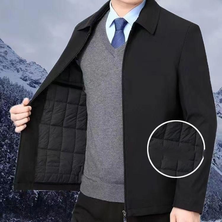 Giacche Business Autunno Inverno Uomo Cappotto da Abito da Ufficio Classico Spesso Caldo Collo Alto Giacca Uomo Parka Casual