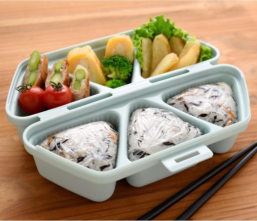 Ernest Onigiri Bento Box Dishes Onigiri Mold Onigiri Kit Popular with Major Restaurants Case, (Side Compatible), (Easy & Case, Musubito), Blue,