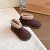 Winter 2025 Girls' Snow Boots: Velvet-Lined Short Martin Boots for Big Kids