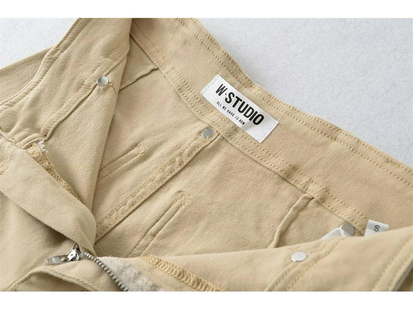 Pantaloni in Denim a Gamba Larga Cuciti a Vita Alta - Nuovo Stile Autunnale, Versatili, Modellanti, Casual e alla Moda.