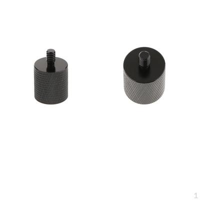 2 Pieces 5/8'' 27 Female To 1/4'' 20 Male Adapter Screw for Camera Microphone Stand - Black
