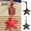 Statement Key Accessory Keychain Pendant Hand-Stitched Rivets Imitation Leather Star