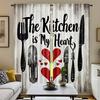 2 Pcs Kitchen tableware print curtains,suitable for bedroom,living room kitchen decoration,home decoration,window decoration