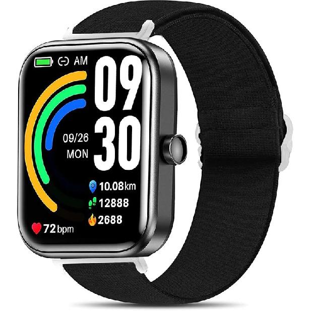 Compatible for TOZO S7 Smart Watch Band, Stretch Elastics Nylon Adjustable Replacement Strap Accessories Compatible for TOZO S7, S6, S5, S3 Smart