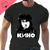 Viktor Tsoi Kino Camiseta Russia Rock Band TShirt Casual Short Sleeve Cotton Classics Music Clothes Camisa Vintage Printed Tee