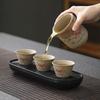 Zhishi Rustic Ceramic Travel Tea Set - Lotus Rhyme