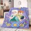 Frozen Cartoon Print Flannel Blanket for Bedrooms Chairs Picnics Travel Sofas Beds Home Decor Extra Large Gift