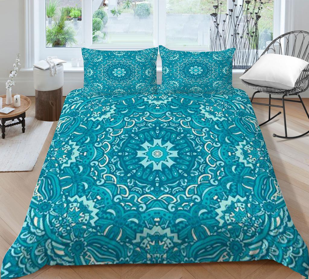 Geometric Shape Quilt Cover Pillowcase Two Three Piece Set Polyester Home Textile Kit 3D Digital Printing