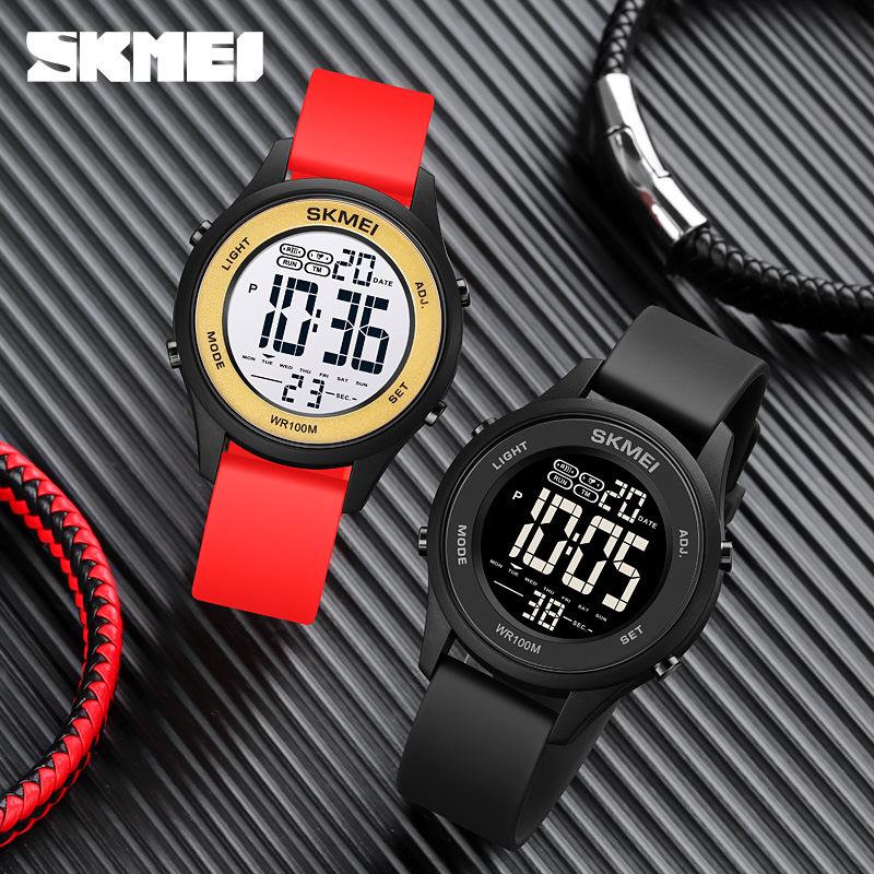 Student sports electronic watch couple thin silicone luminous simple watch men