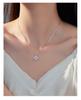 Banyan Tree Sterling Silver Diamond-Shaped Light Necklace for Women - Summer Luxury Square Clavicle Chain