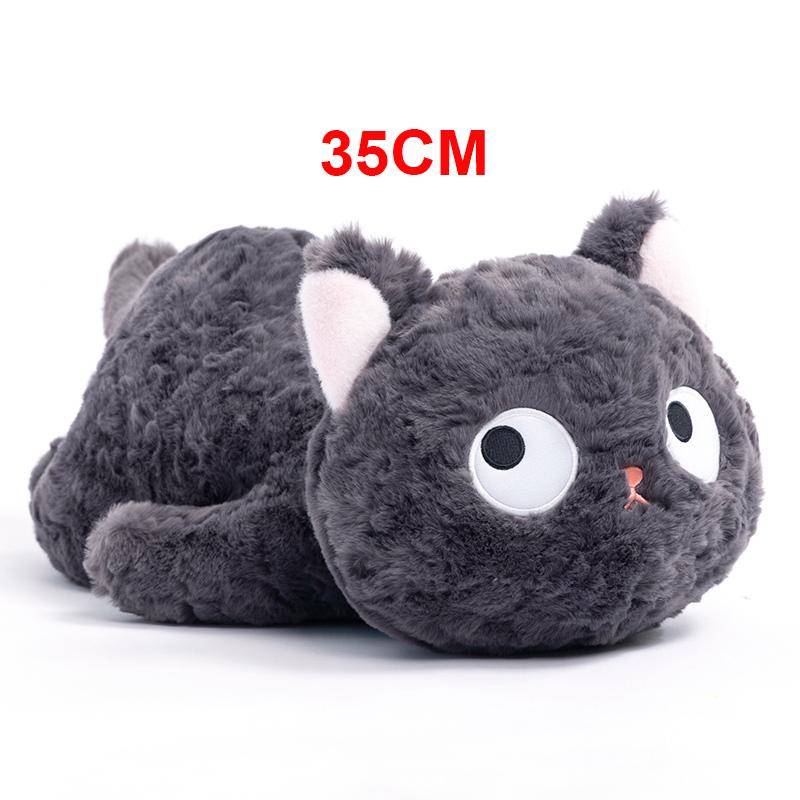 Lovely Big Eyes Black Cat Peluche Toys Fluffy Soft Animal Cat Plush Doll Stuffed Pillow Cushion Nice Gift for Children Girls