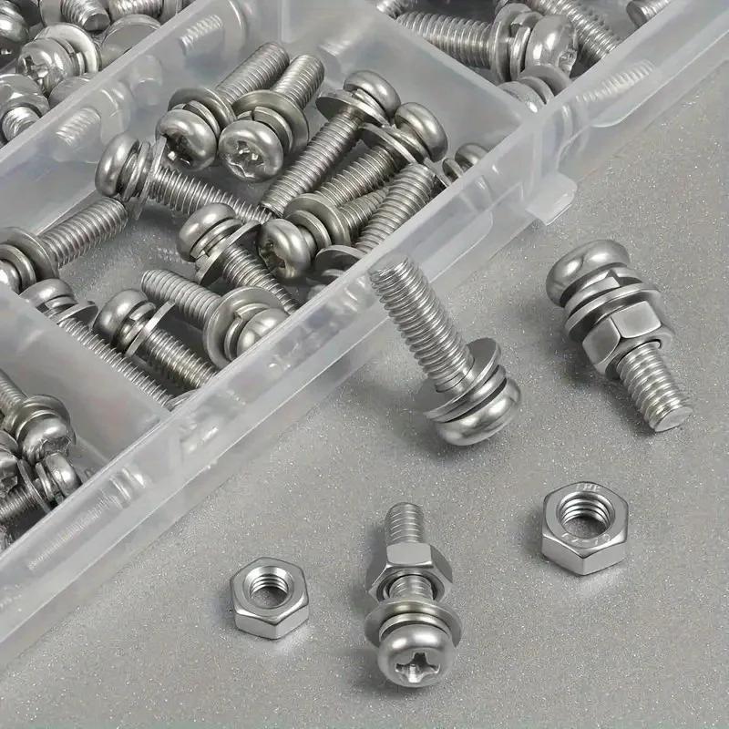 320pcs Premium Stainless Steel Screw and Nut Assortment Kit - Corrosion-Resistant, Snap-in Nuts, M2 To M5 Sizes - Ideal for DIY