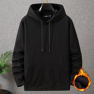 Einfarbige Hoodies Männer 12XL 10XL Plus Größe Hoodies Herbst Winter Dicke Fleece Hoodie Männlichen Große Größe 12XL Mit Kapuze Pullover Schwarz