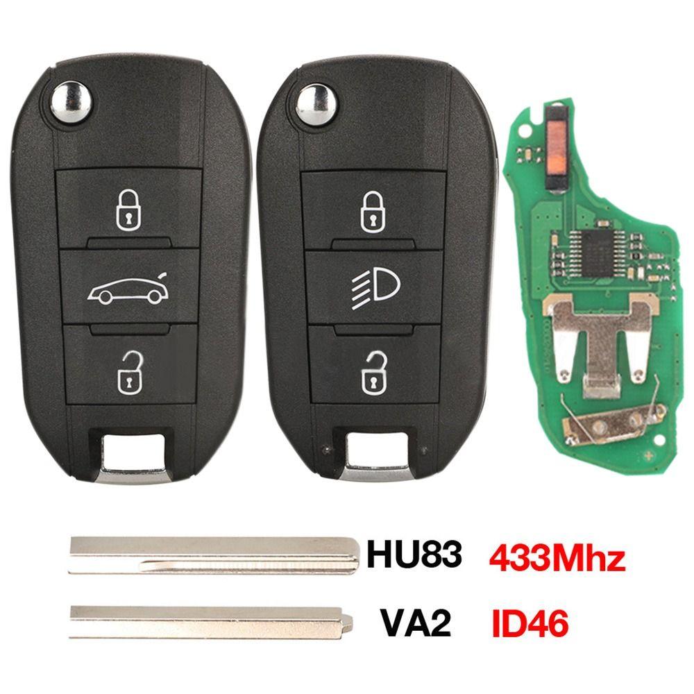 3 Button Remote Key Fob Key Shell for Peugeot 208 2008 308 508/Citroen C3 C4 C5