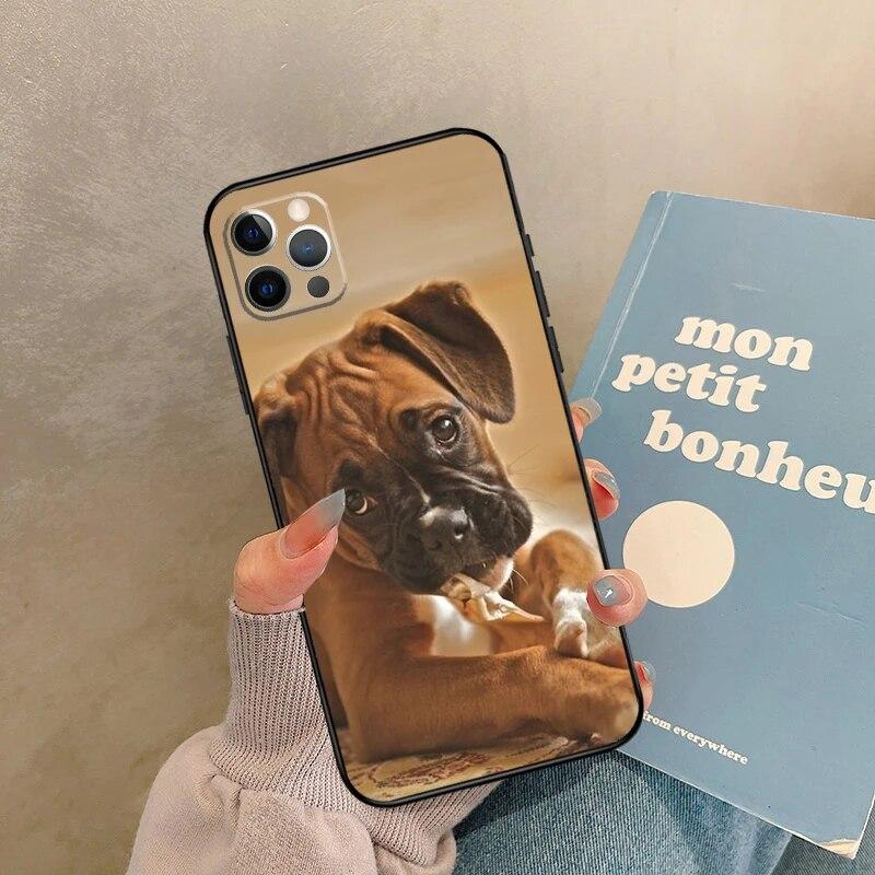 

Чехол для телефона с собакой-боксером для iPhone Samsung Galaxy Redmi Xiaomi Oppo OnePlus Note SA 7 8 9 10 11 12 13 14 20 21 22 23 53 54 Pro Max Plus Ultra TPU Soft iPhone XR