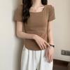Summer 2025 Women's Slimming Round Neck Irregular Hem Trendy T-shirt