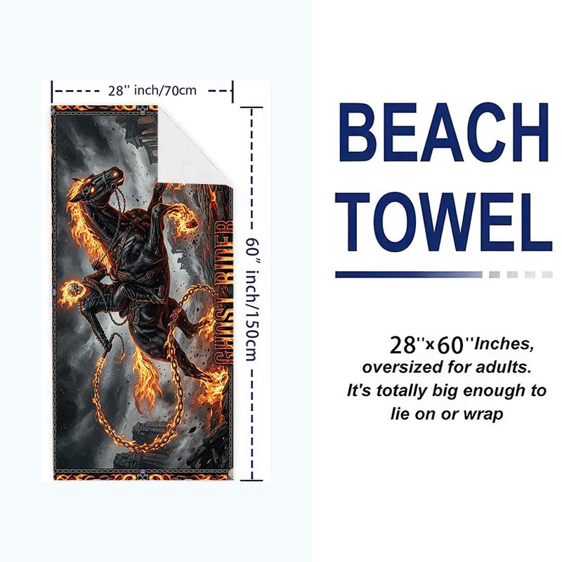 Horseman of Hell Print Beach Towel, Large Soft Quick Dry Towel for Beach Camping Swimming