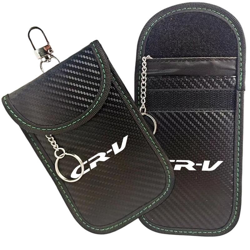 ARD1 Carbon Fiber Car Key Case Signal Blocker Bag RFID Shielding Pockets For Honda Civic Accord CR-V Fit Jazz Odyssey Vezel Pilot HRV