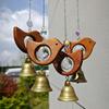 Vintage Wooden Bird Wind Chime with Crystal Prism for Garden Window Indoor Outdoor Hanging Ornament Room Decoration Accessories