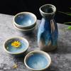Japanische Barsets Keramik 1 Kanne 4 Tassen Weinsets Vintage Likörbecher Separator Küche Baijiu Tee Kaffeetasse Geschirr Geschenke