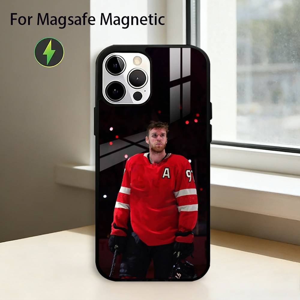 

Hockey Player Connor McDavid Phone Case For iPhone17,16,15,14,13,12,11 Plus,Pro Magnetic with Magsafe Wireless Charging iPhone12mini