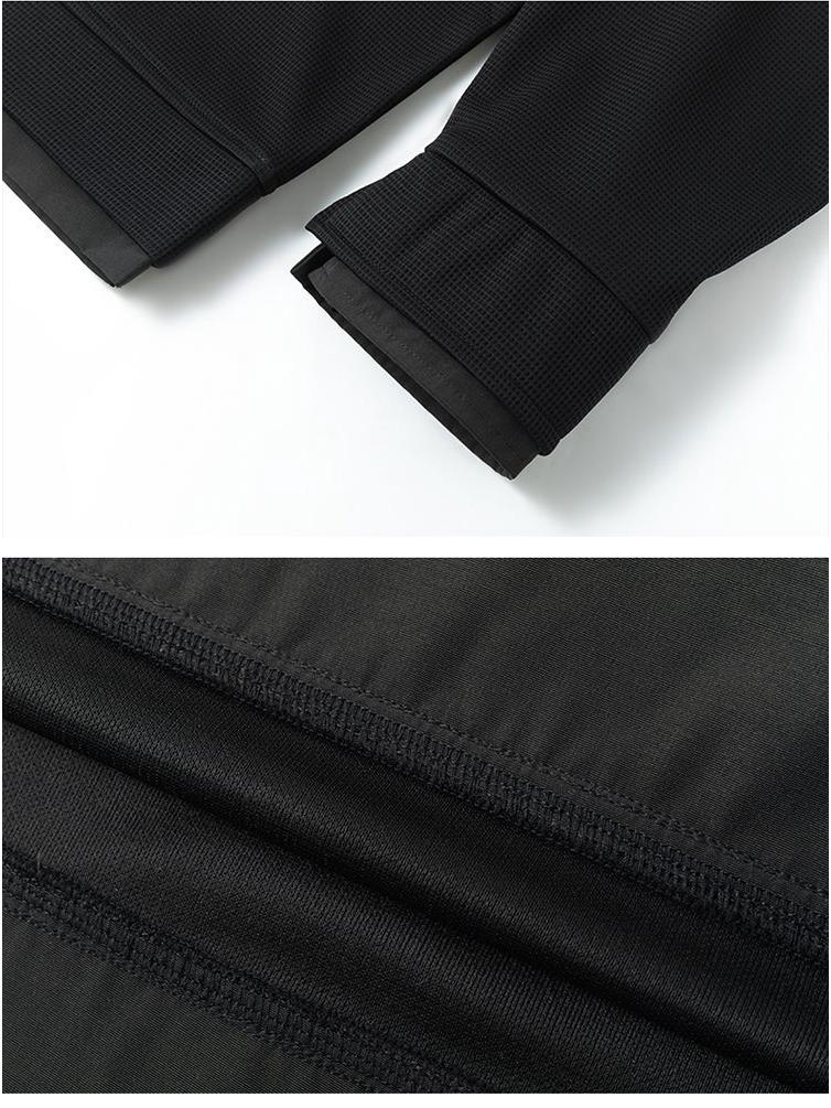 Men's Spring Color Block Patchwork Two-In-One Hoodie Polo Shirt