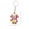 Cute Cartoon Sheep Rubber Keychain Lovely Sturdy Metal Ring Handbag Decor Car Key Accessory For Girls