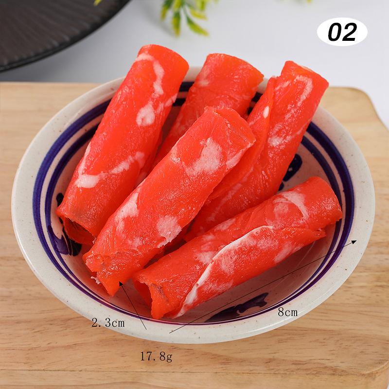 4 Pcs Simulated Hotpot Ingredient Model Mini Fake Vegetable Realistic Beef Roll Restaurant Store Barbecue Shop Display Decor