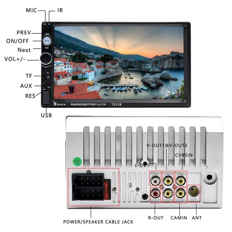 2din  Car Audio Rear View Camera Car Radio HD Touch Screen Player MP5 SD/USB/Bluetooth