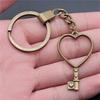 30mm Keychains Peach Heart Tags Wedding Jewelry Findings QY034