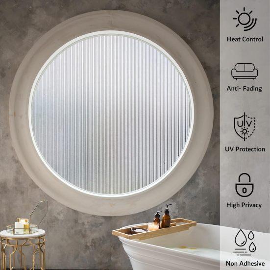 1 Roll 500x45CM Frosted Window Film Privacy Protection Sun Blocking Cuttable Reusable Non-Adhesive Static Home Office Bathroom Glass Covering