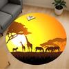1pc Sunset Savannah Round Chair Mat Area Rug - Non-Slip, Floor Mat for Office, Bedroom, and Indoor Decor C1125549