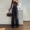 Workout Trousers Casual Pants Women High Waist Wide Leg Pants Breathable Striped Suit Pants  Female