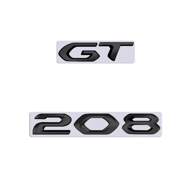 Pro Peugeot 208 GT Auto 3D Kovové Písmena Logo Odznak Samolepky Auto Auto Zadní Kufr Abecední Znak Stylingové Samolepky