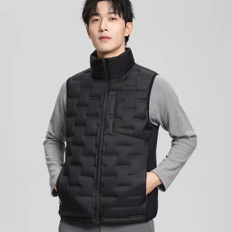 Men's Cross 2026 Winter Lightweight Down Vest - 90% Down, Stand Collar, Heat-Sealed, Versatile Outerwear.