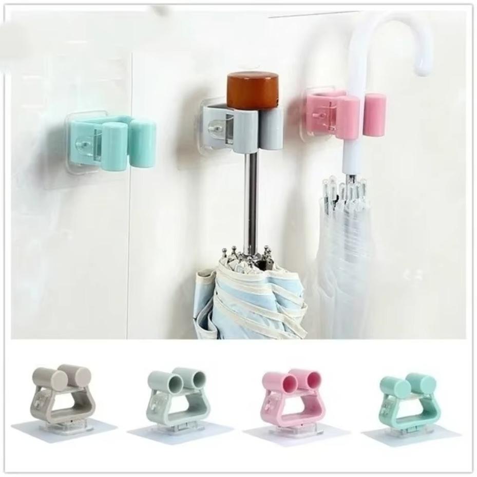 1 Pc Household Bathroom Wall Mounted Mop Umbrella Holder Brush Shelf Bathroom Hanger Storage Rack Multifunctional Storages Tools