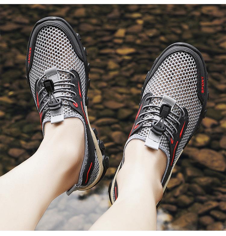 2026 Summer Men's Lightweight Mesh Outdoor Shoes: Soft Sole, Sports Casual, Breathable, Water-Resistant