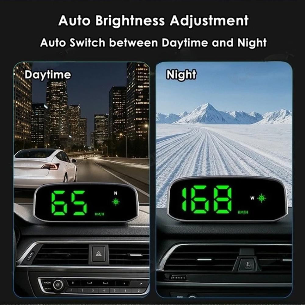 1pcs Car Speedometer Solar Head Up Display GPS Digital Intelligent Light Sensing HUD Speed Hud Display Digital Auto Electronics