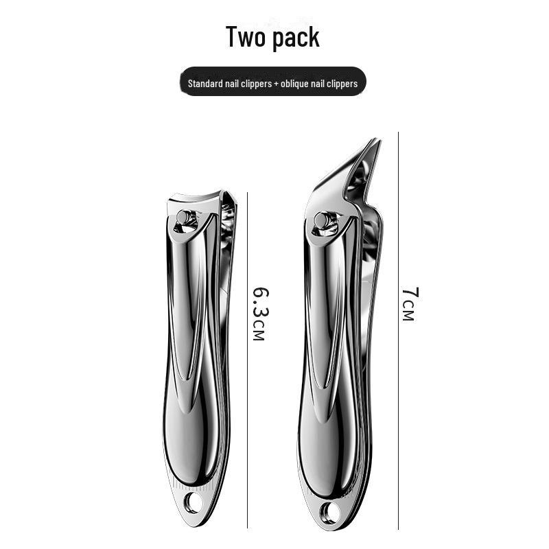Portable Nail Clipper & Scissors Set with Rotating Leather Case - Large Anti-Splash Design