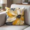 Yellow White Floral Pillow Cover Oil Painting Print Abstract Flower Cushion Case For Sofa Bed Couch Modern Art Home Decor