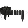 Wooden Garden Border - CREATIVE HOME - Flexible Roll Border - 200 X 10 Cm - Black - UV-treated Pine