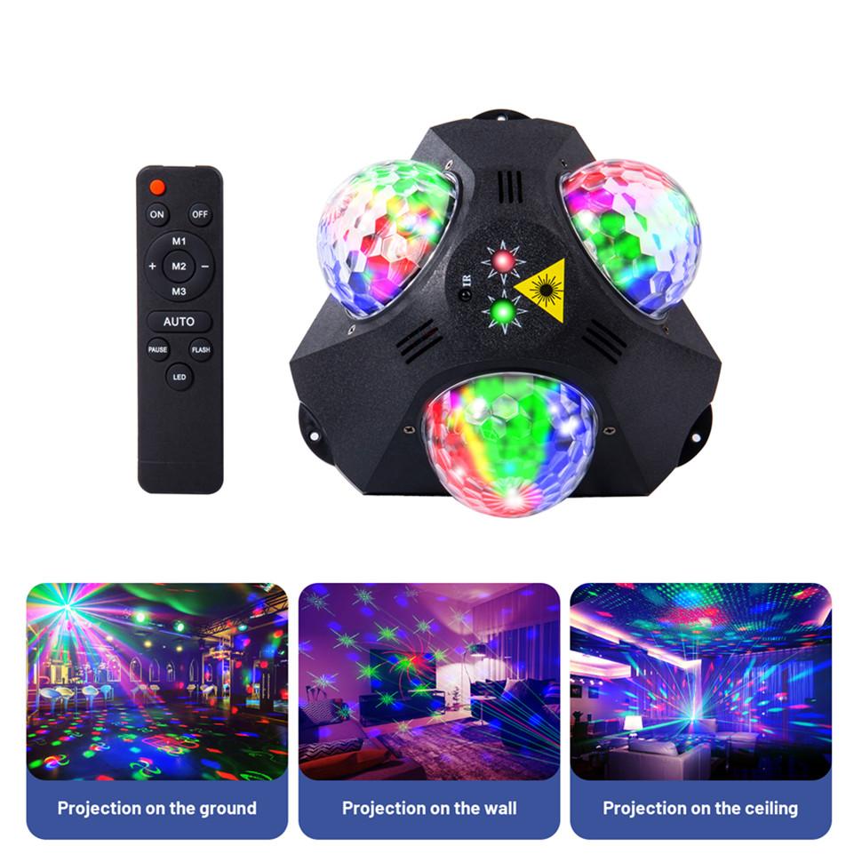 Party Disco Ball Laser Projector Light 5 in 1 DJ Stage Strobe Lights Christmas Wedding Home Club Decoration