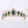DIEZI Vintage Baroque Blue Crystal Tiara Crown For Women Gilrs Gift Wedding Party Queen Bridal Bride Hair Jewelry Accessories