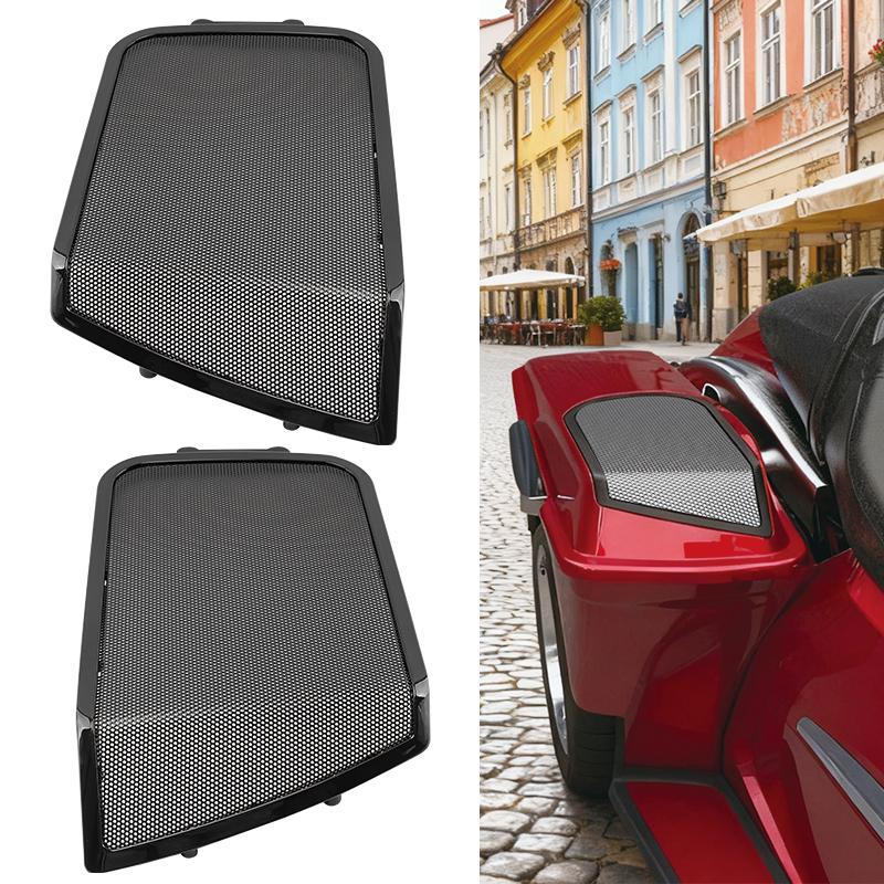 

Black Motorcycle Accessories 6 x 9 Saddlebag Lid Speaker Grill Cover For Harley Touring Electra Road King Street Glide 94-13 чёрный